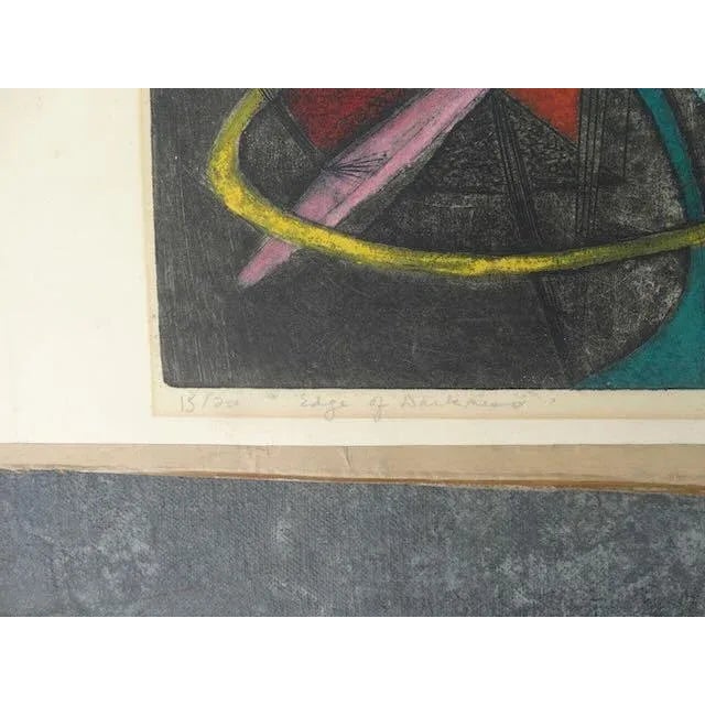 Ernest Bradfield Freed 1908-1974 - the Edge of Darkness - Etching, Colored Chalk on Paper 1948 For Sale - Image 4 of 7