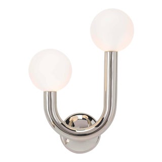 Regina Andrew Happy Steel Sconce Left Side, Polished Nickel For Sale