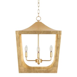 Worlds Away Wimble Lantern in Gold For Sale