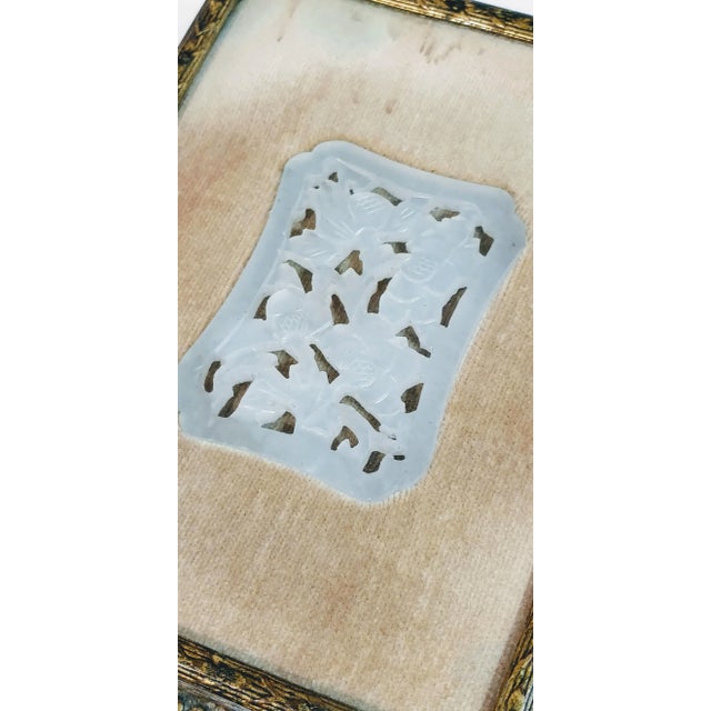 Jade 20th Century Chinese Jade Velvet Trinket Jewelry Box For Sale - Image 8 of 10