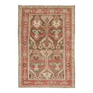 Early 20th Century Zabihi Collection Brown Rust Color Persian Rug - 4'3" x 6'5" For Sale
