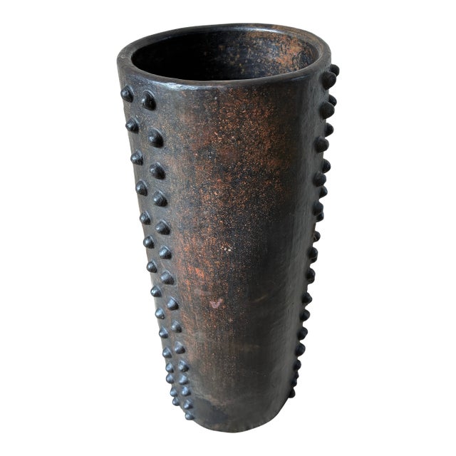 Vintage Ceramic Vase With Studs For Sale