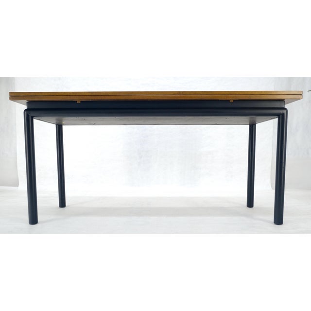 Kittinger Ebonized Base Flip Top 64” Long Console Dining Table c1960s MINT! For Sale - Image 14 of 18