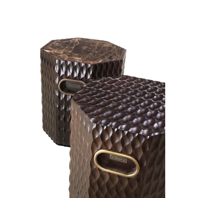 Wood Colmen Stool Table with Wood Top by Fabian Pellegrinet Conte For Sale - Image 7 of 9