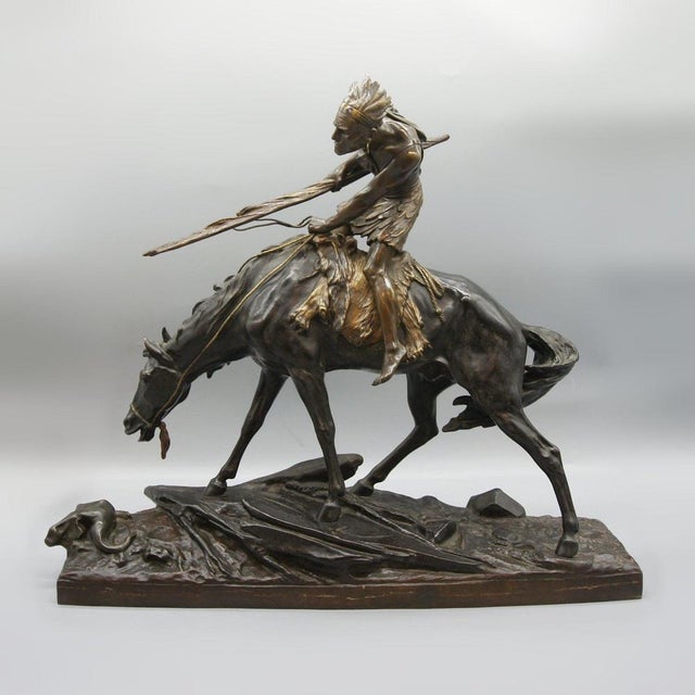 Native American on Horseback from Édouard Drouot, 1920s For Sale - Image 12 of 15