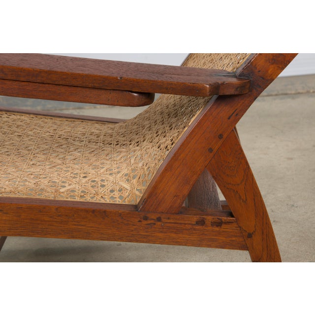 Brown 19th Century Colonial Mahogany Plantation Lounge Cane Chair For Sale - Image 8 of 12
