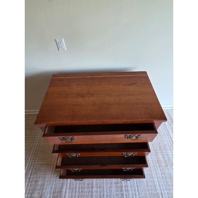 Traditional Antique Empire Style Cherry Chest of Drawers, Late 19th Century For Sale - Image 3 of 8