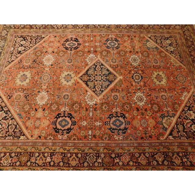 Genuine Hand Knotted Authentic Antique Persian Mahal Rug 12'x 8'10" For Sale - Image 9 of 18