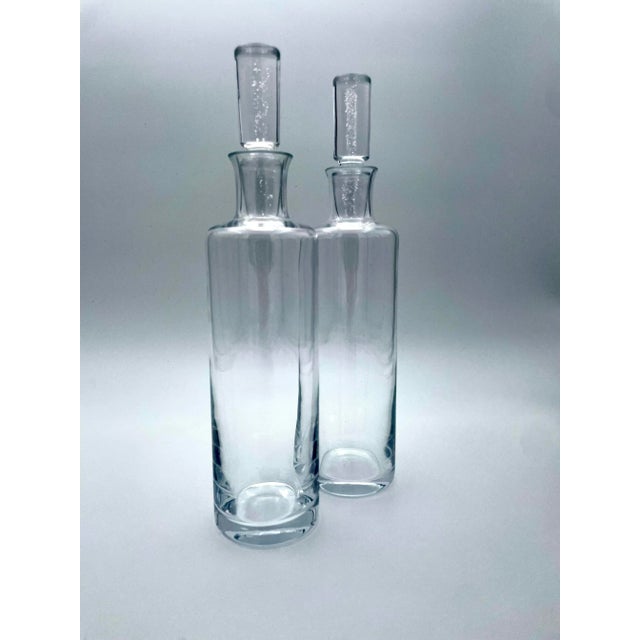 Vintage Krosno Poland Decanters With Hand Blown Bubble Stoppers For Sale In New York - Image 6 of 8