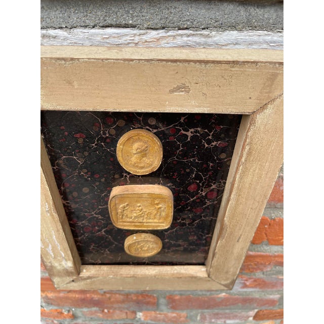 Grand Tour Antique Italian Grand Tour Style Intaglio in 1880s Pine Frame For Sale - Image 3 of 8