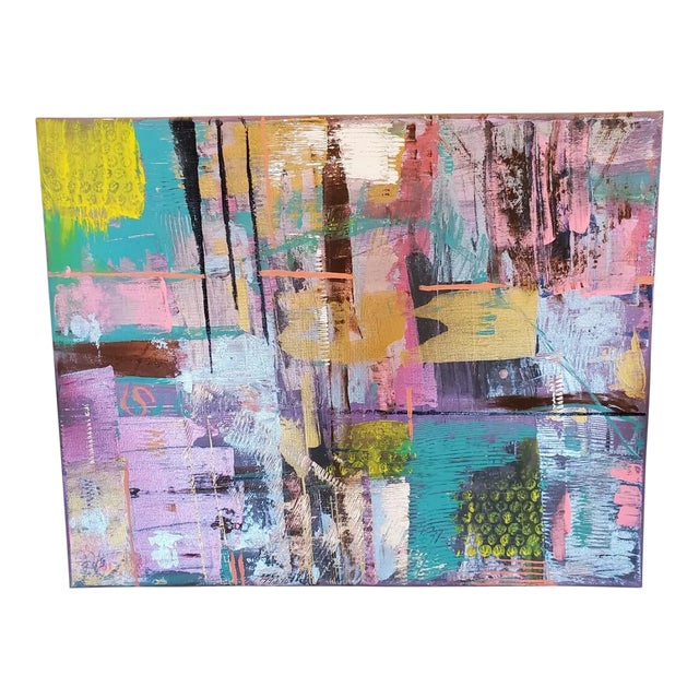 "One Day at a Time" Abstract Acrylic Painting on Canvas For Sale