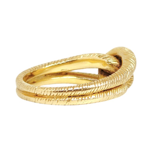 Vintage 18k Gold Double Loop Knot Ring, Size 6.75 For Sale In Las Vegas - Image 6 of 9