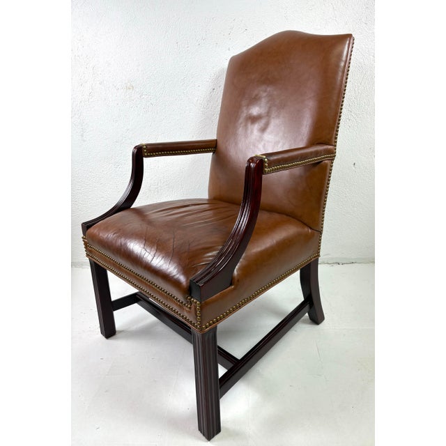 Hancock and Moore Classic Brown Leather Armchair. For Sale - Image 12 of 12