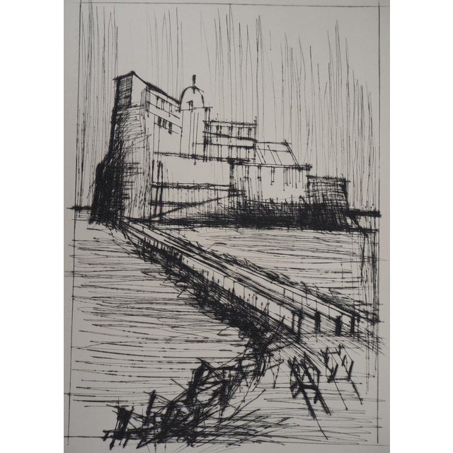 Bernard Buffet (1928-1999) The Fortress Original drypoint etching On wove paper, 28 x 38 cm (approx. 11 x 15 inches)...