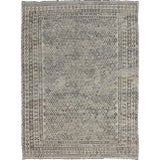 Large Tribal and Modern Kilim in Charcoal, Brown, Silver Blue, Silver and Gray For Sale