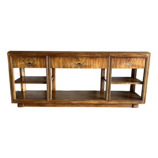 1970s Drexel Campaign Vintage Console Table For Sale