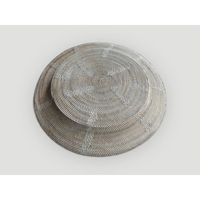 Andrianna Shamaris Oversized Hand Woven Rattan Platter For Sale - Image 4 of 5