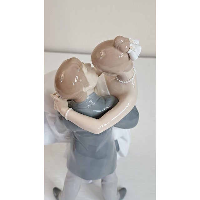 Ceramic Lladro 8029 the Happiest Day Bride Groom Wedding Figurine 2003 Mint Spain 11"h For Sale - Image 7 of 11