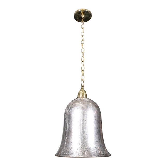 Bell-shaped Mercury Glass Pendant For Sale