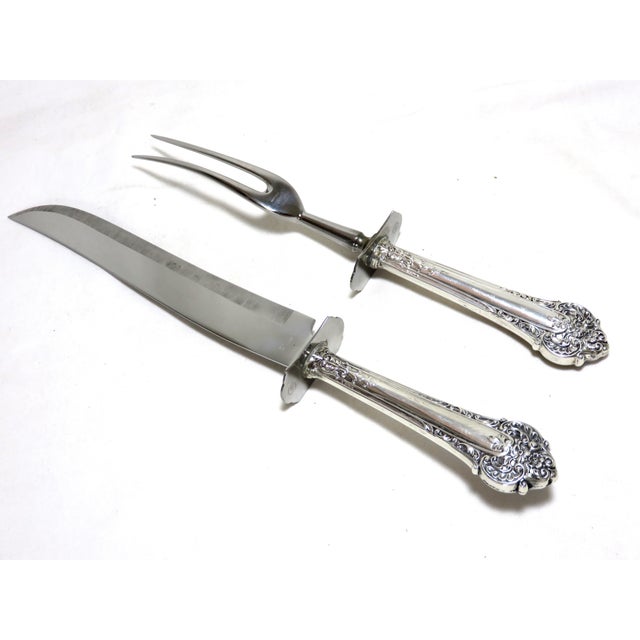Vintage Sterling Silver Handle Carving Set Set of 2 Chairish