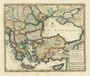 Antique Map of the Black Sea, Balkans and Asia Minor