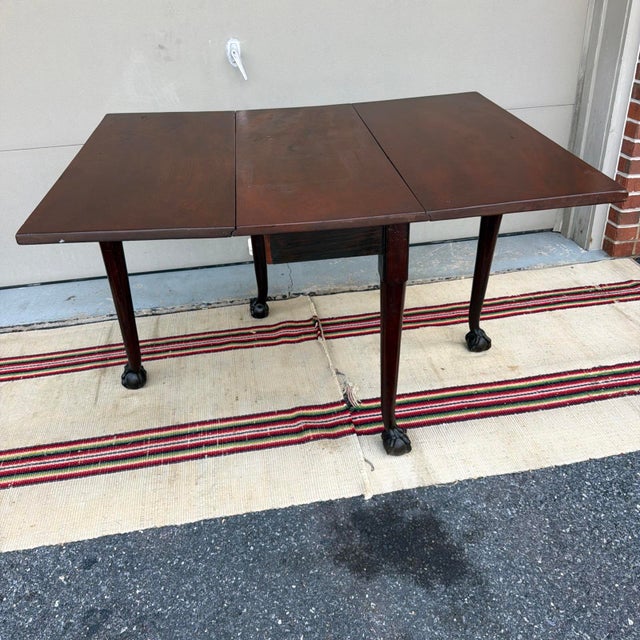 Antique English George III Mahogany Drop-Leaf Side Table, Circa 1760-1780 For Sale - Image 14 of 18