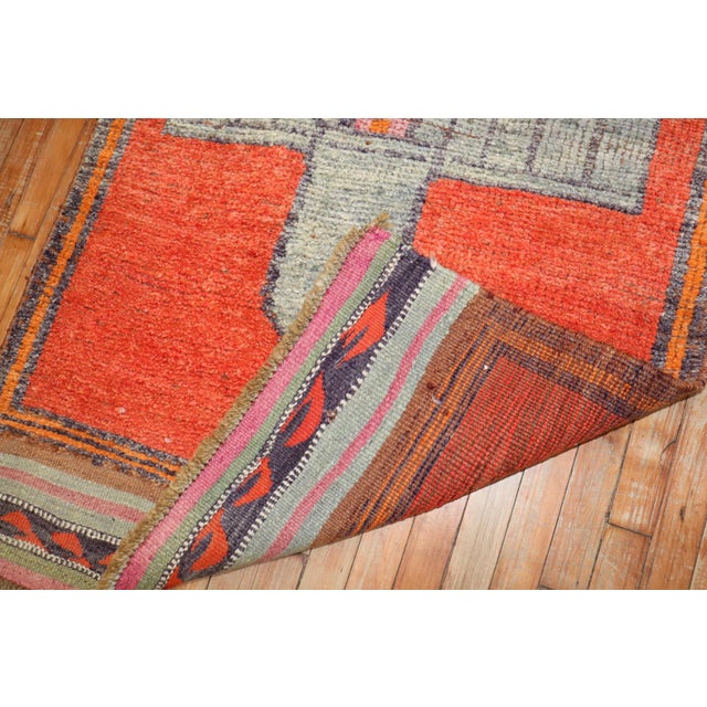Turkish Vintage Pigeon Turkish Kurd Runner - 3'3" x 11' For Sale - Image 3 of 9