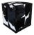 Modern Black and White Hair on Hide Ottoman For Sale