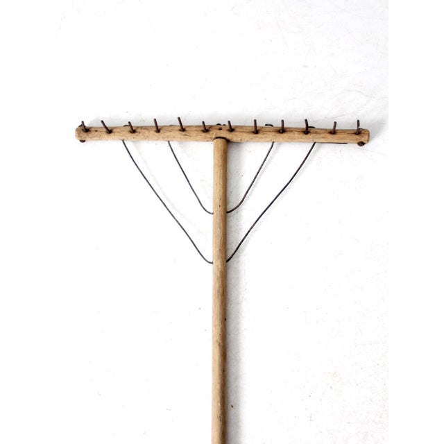 Brown Antique Wooden Hay Rake For Sale - Image 8 of 8