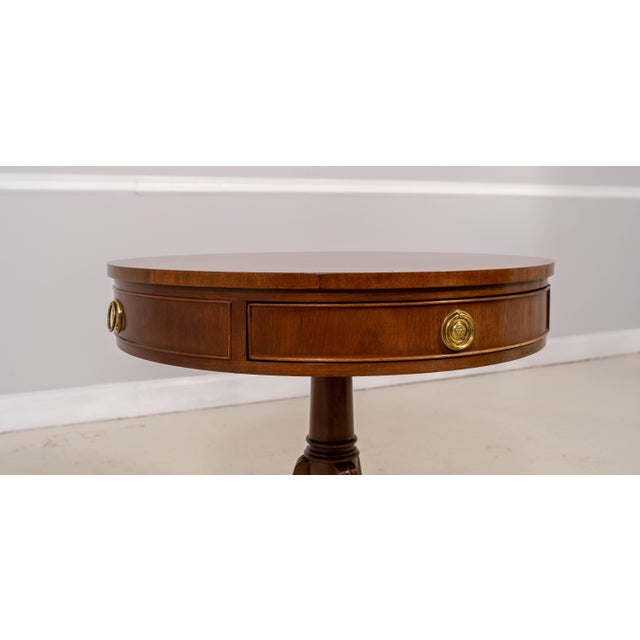 Council Mahogany One-Drawer Round Drum End Table For Sale In Philadelphia - Image 6 of 17