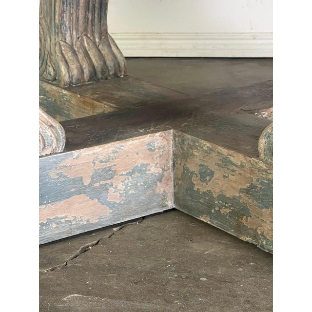Monumental Round Dining Table, Distressed Neoclassical Style For Sale In Los Angeles - Image 6 of 18