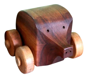 Handmade Primitive Wood Pig Animal Toy