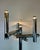 A striking and sculptural floor lamp made of chromed metal tubes with 10 light bulbs. Design attributed, or in the style...