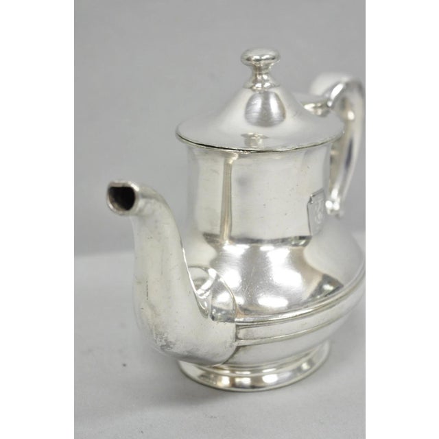 Antique Pennsylvania Railroad PRR Reed & Barton Small Silver Plated Teapot For Sale In Philadelphia - Image 6 of 16