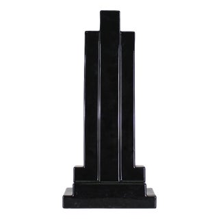 Y15 Vase in Black Enameled Ceramic by Ettore Sottsass for Poltronova, 1970s For Sale