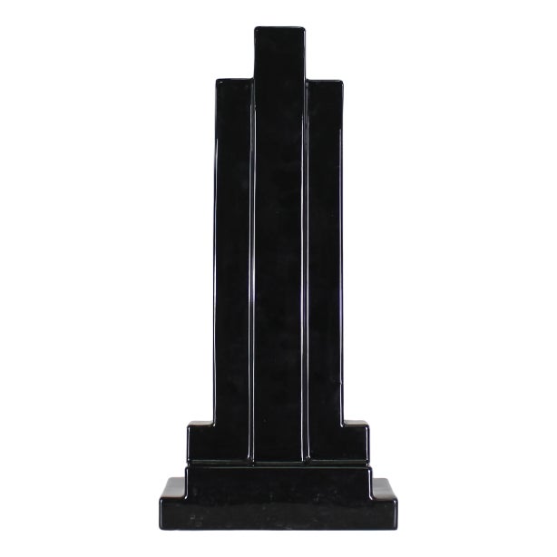 Y15 Vase in Black Enameled Ceramic by Ettore Sottsass for Poltronova, 1970s For Sale