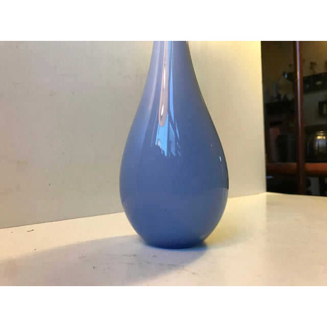 Sky Blue Long-Necked Vase from Murano, 1960s For Sale - Image 4 of 7