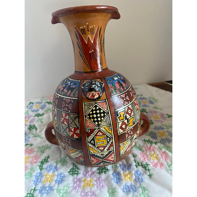 15th Century & Earlier Peruvian Inca Style Aryballo Pottery Vessell For Sale - Image 5 of 5