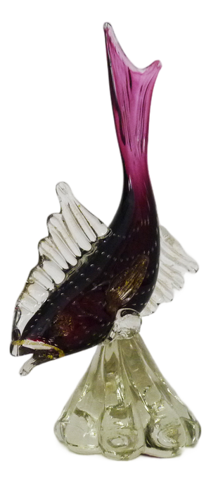 Red and Transparent Murano Blown Glass Fish from Made Murano Glass, 1970s