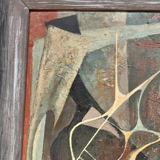 1960s 1960s Abstract Expressionism Artwork Oil Painting Signed Worthington For Sale - Image 5 of 9