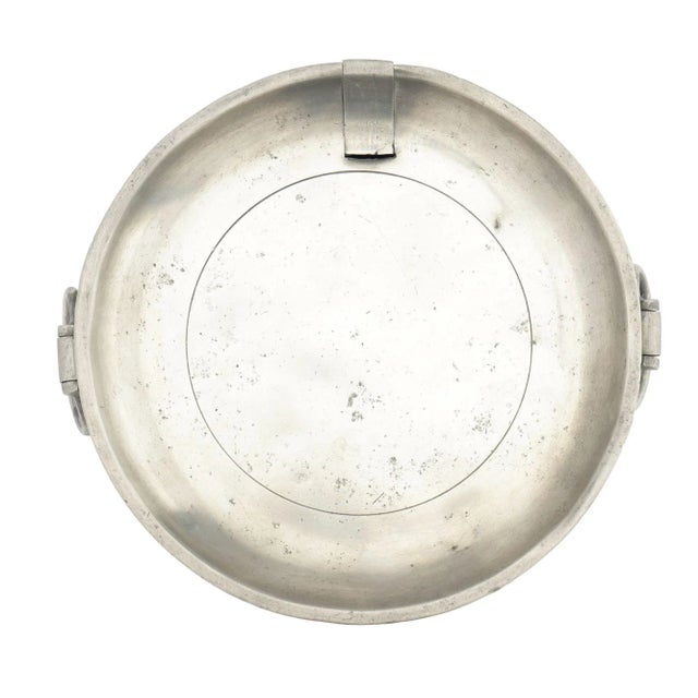 English Pewter Warming Plate With Drop Handles by V&w Birmingham, 1808-1827 For Sale - Image 4 of 9