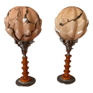 Art Deco Skyscraper Table Lamps, 1930s, Set of 2 For Sale