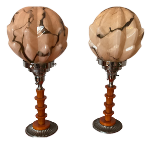 Art Deco Skyscraper Table Lamps, 1930s, Set of 2