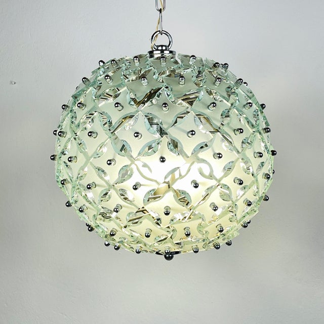 Art Glass Pendant Lamp Sputnik by Fontana Arte, Italy, 1960s For Sale - Image 11 of 14