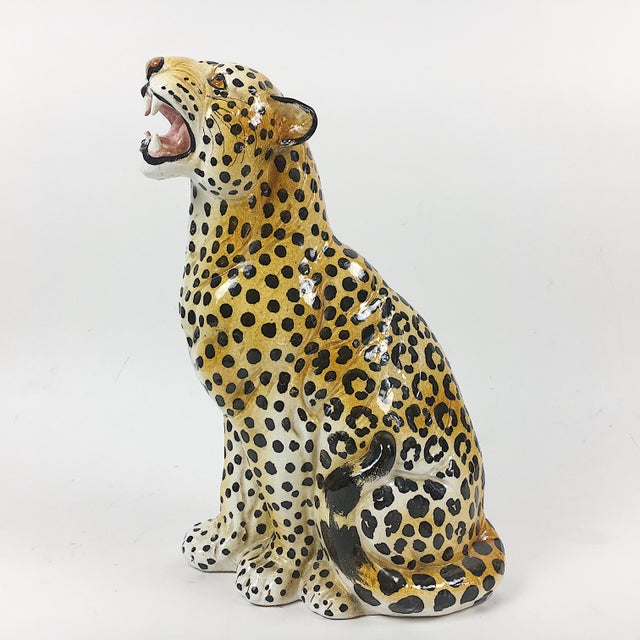 Vintage Italian Ceramic Leopard Sculpture Chairish