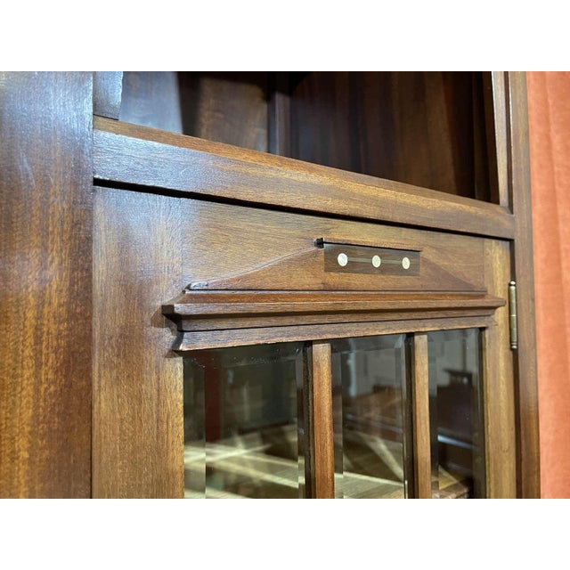 Art Nouveau Mahogany Sideboard with Clock in the style of Gustave Serrurier Bovy, 1890s For Sale - Image 11 of 18