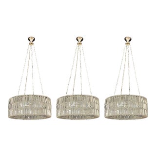 Art Deco Chandelier, Crystal and Metal