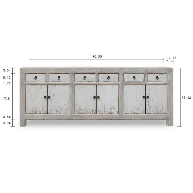 Farmhouse Amalfi Buffet Cabinet - Two Tone - Antique Off White For Sale - Image 3 of 13