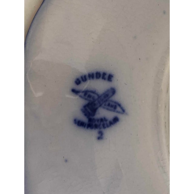 Antique Ridgway Dundee Flow Blue Saucer For Sale - Image 10 of 11