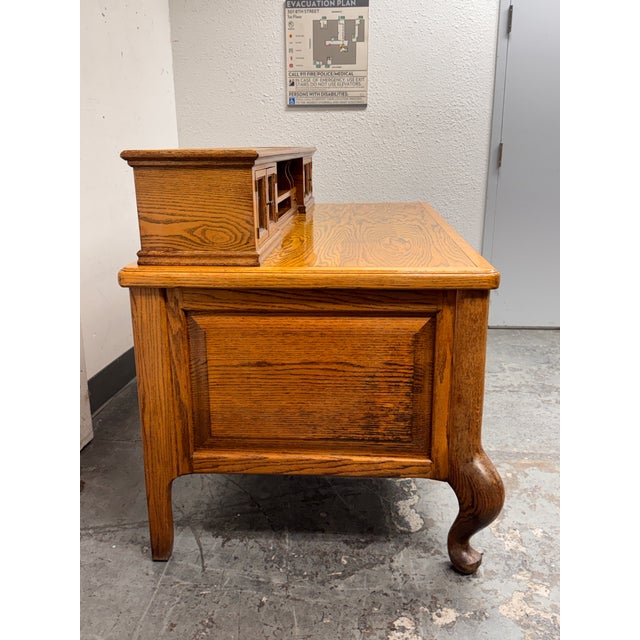 Mid 20th Century Oak Executive Desk, Vintage For Sale - Image 5 of 12